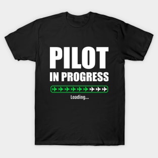 Pilot in progress green plane bar T-Shirt